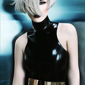 Vex Latex Crop Top Size Medium Goth Punk Cyber